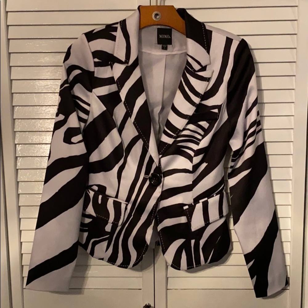 Black and white blazer